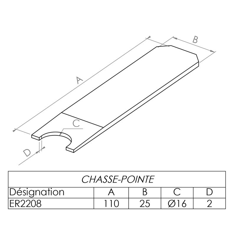 Dessin technique Extracteur de pointes / Clé SAS-9 REGO-FIX