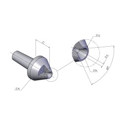 Type C morse taper insert technical drawing