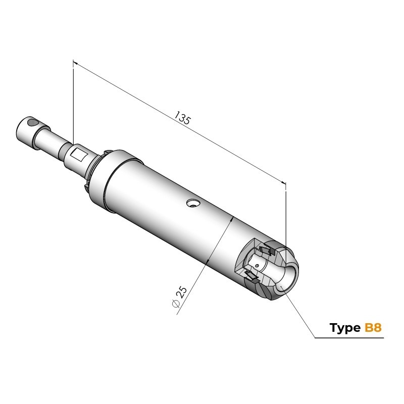 Mechanische Spindel Typ B8 Ø25 | GEPY