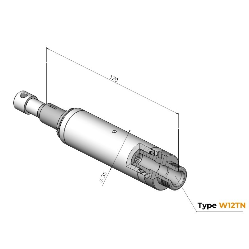 Technische Zeichnung Spindel Ø35 Typ W12TN