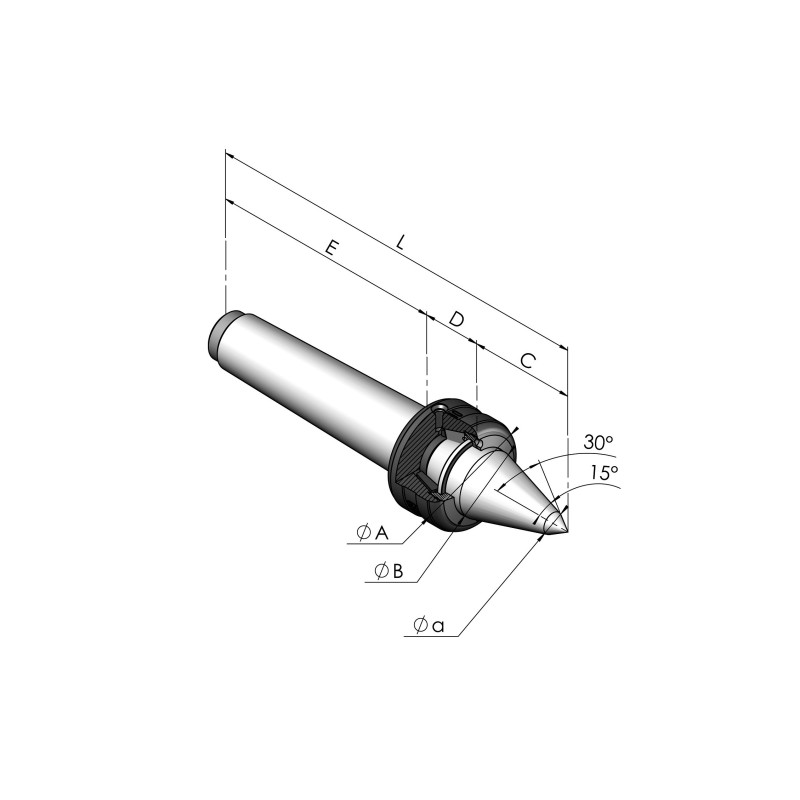 Live center type COP technical drawing