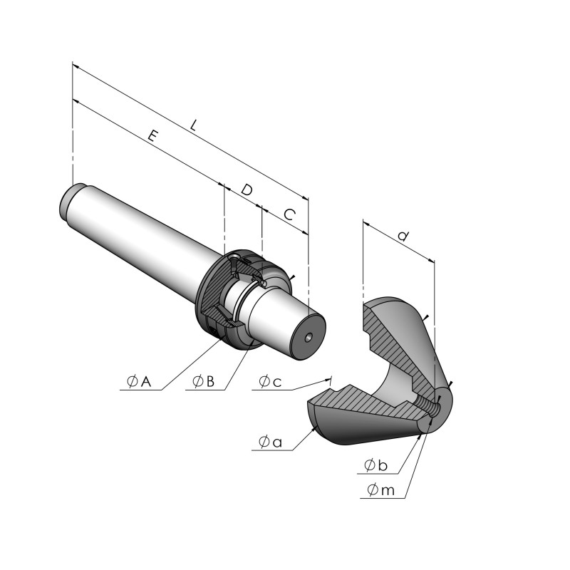 Dessin technique Pointe tournante type K