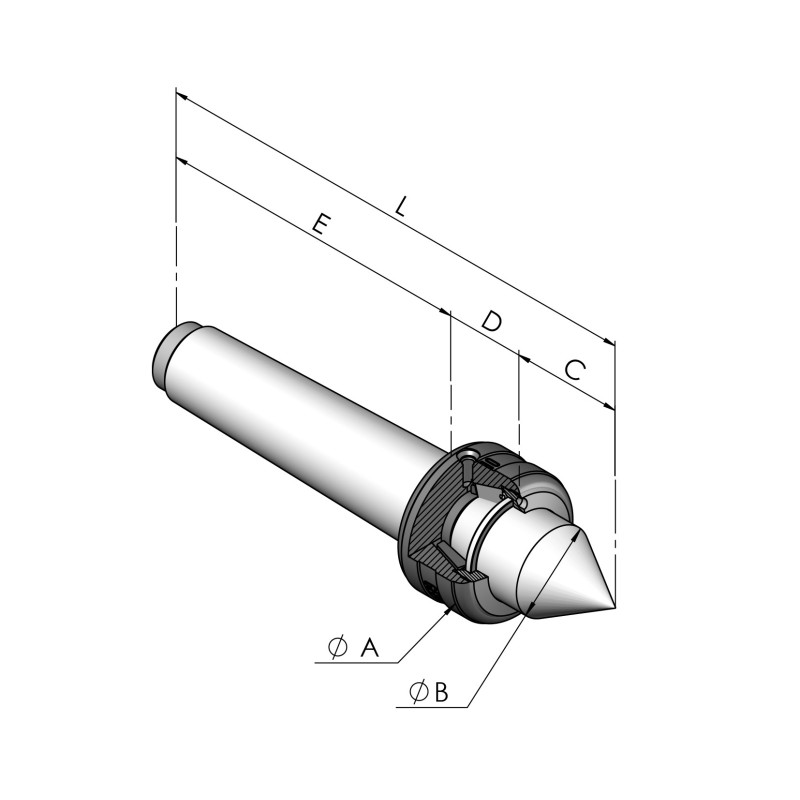 Dessin technique Pointe tournante type P