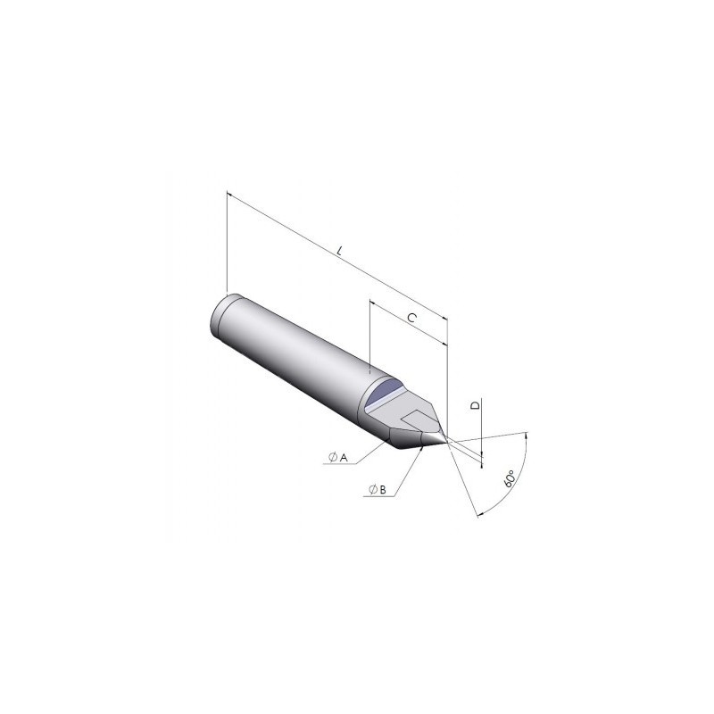 Dead center DIN 806 half center with carbide tip technical drawing